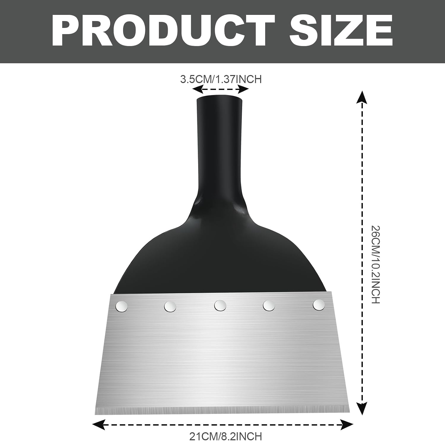 Detalle de OFFCUP Pala per la pulizia del giardino da 20 cm in acciaio, multifunzionale per diserbo e lavori all’aperto