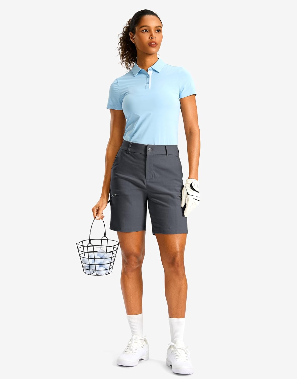 Detalle de G Gradual Women's Hiking Cargo Shorts, 7"/9", Quick-Dry 4-Way Stretch