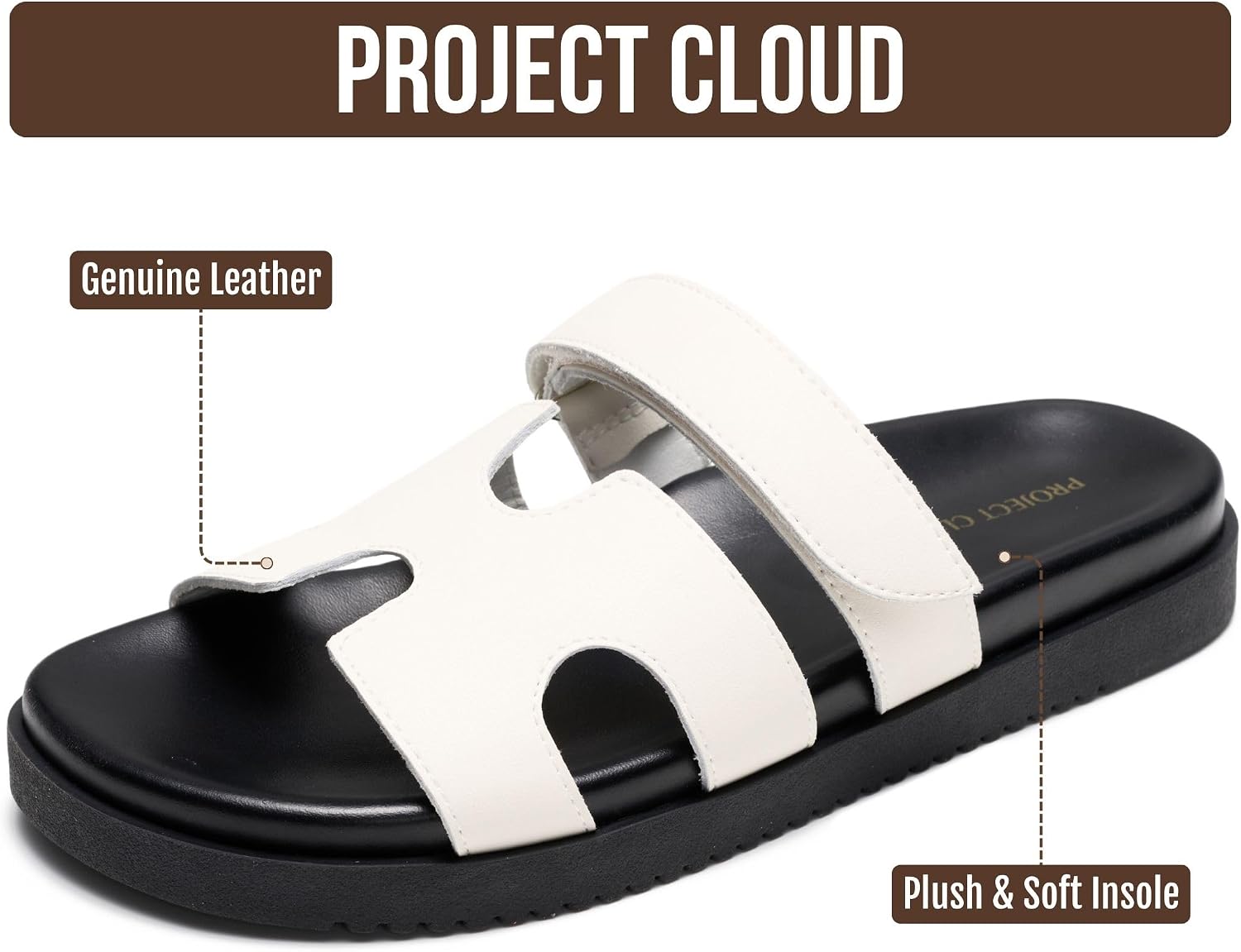 Detalle de Project Cloud Leather Platform Sandals for Women by Mayvy