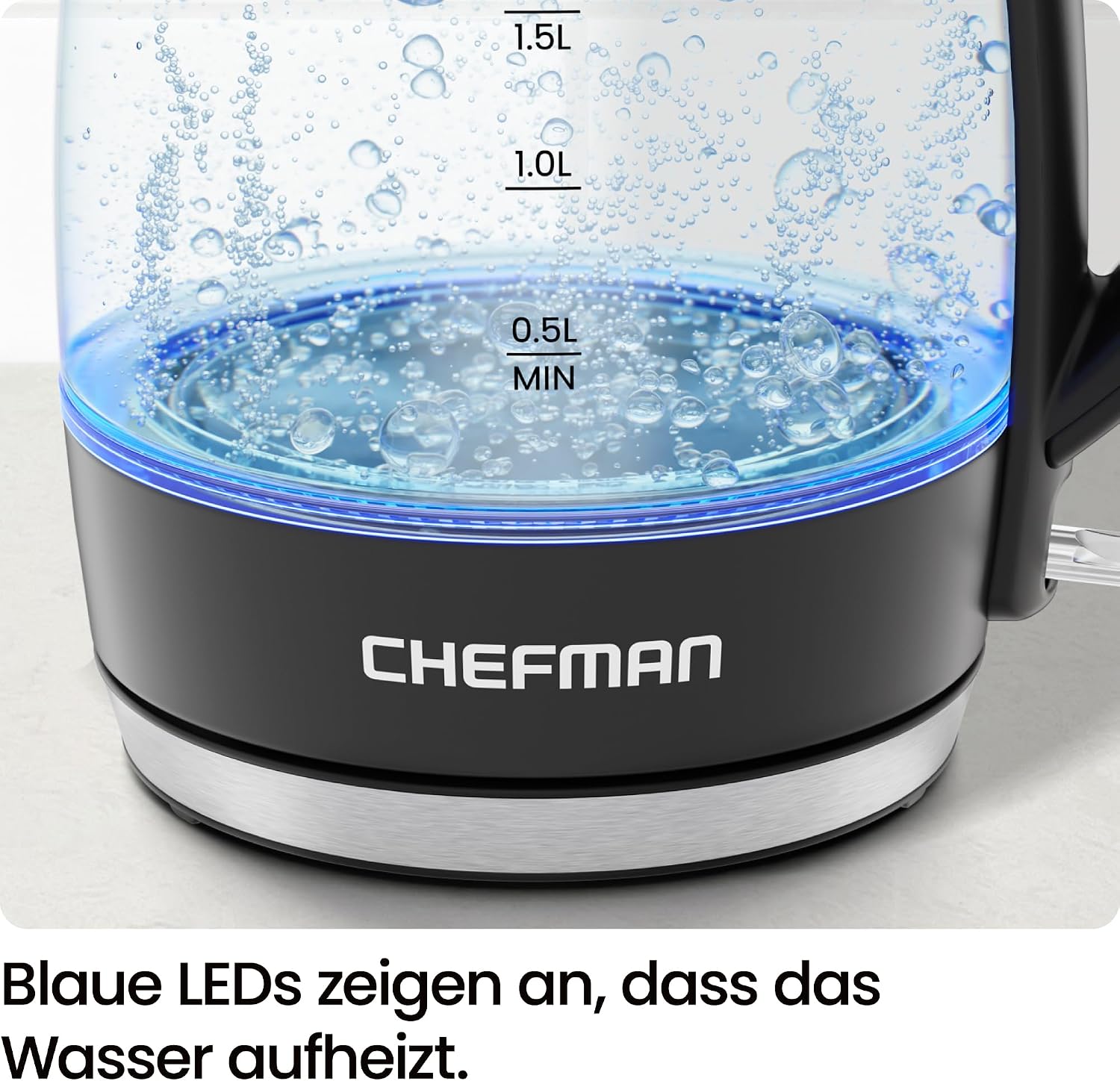 Detalle de Chefman Elektrischer Wasserkocher 1,8 L 🫖