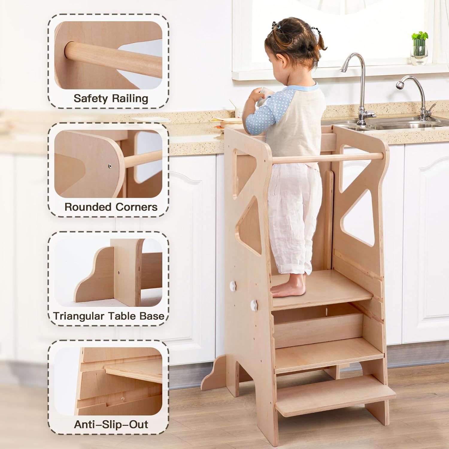 Detalle 2 de Labebe Torre di apprendimento 4 in 1 per bambini 🪜