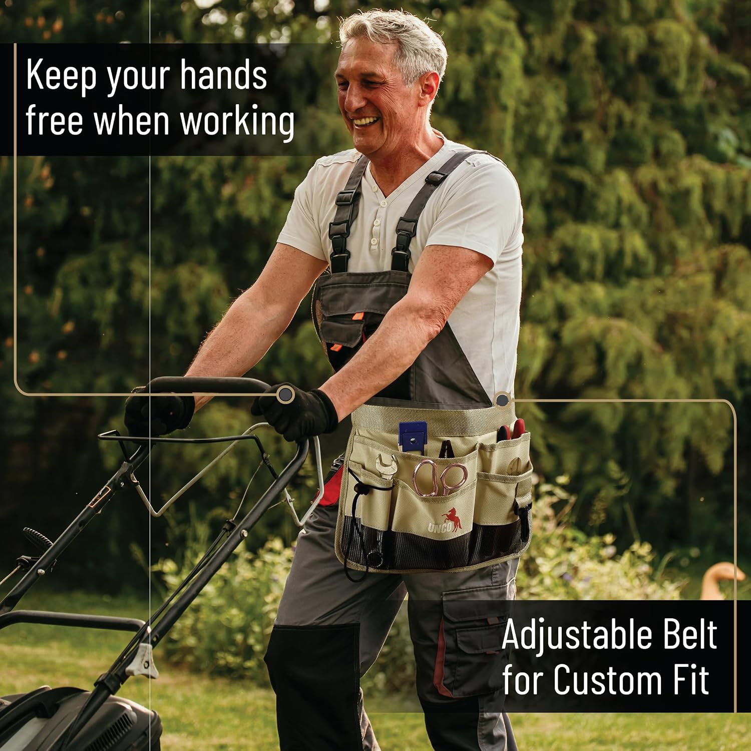 Detalle 1 de UNCO AXZN001U448VC Gardening Belt, Khaki, 7 Pockets, Water-Resistant
