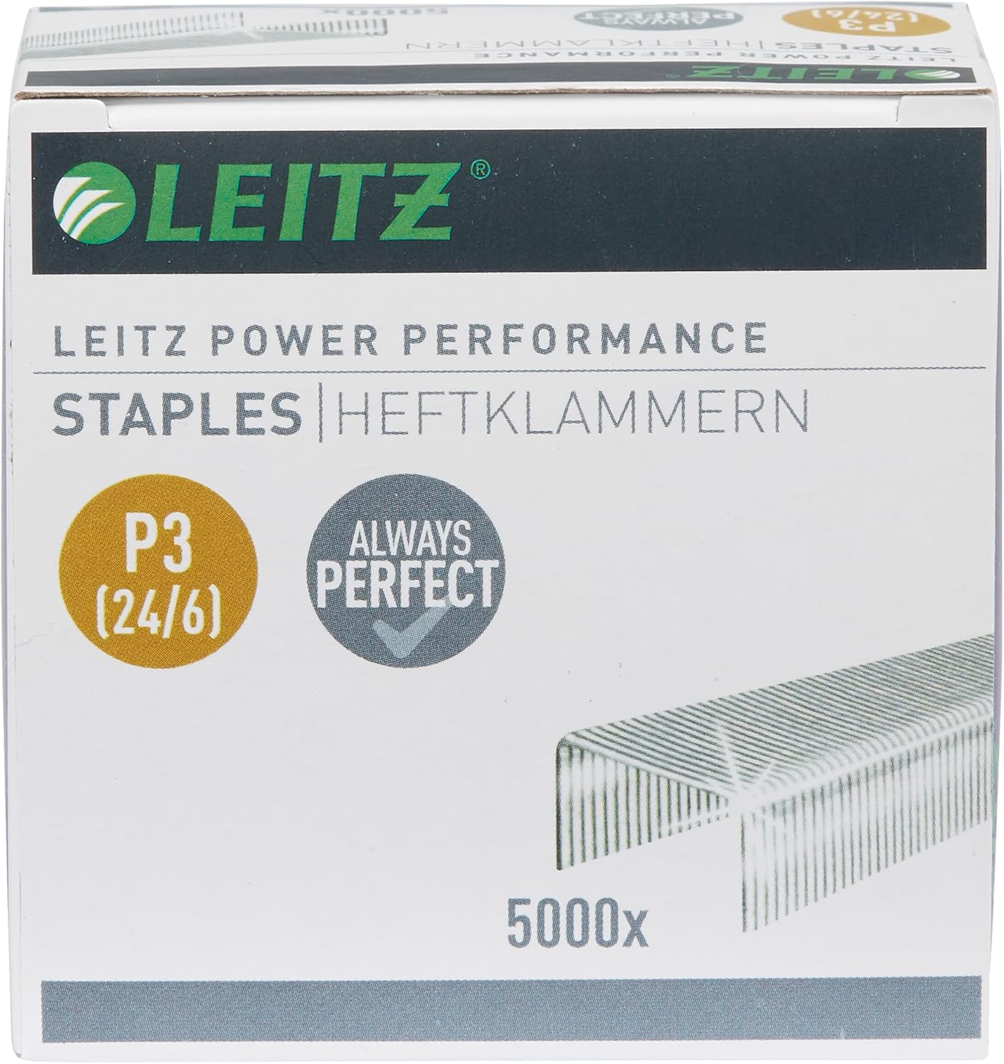 Thumbnail 3 de Leitz Power Performance P3 Heftklammern 24 x 6 mm – 10er Pack (5000 Stück) verzinktes Metall