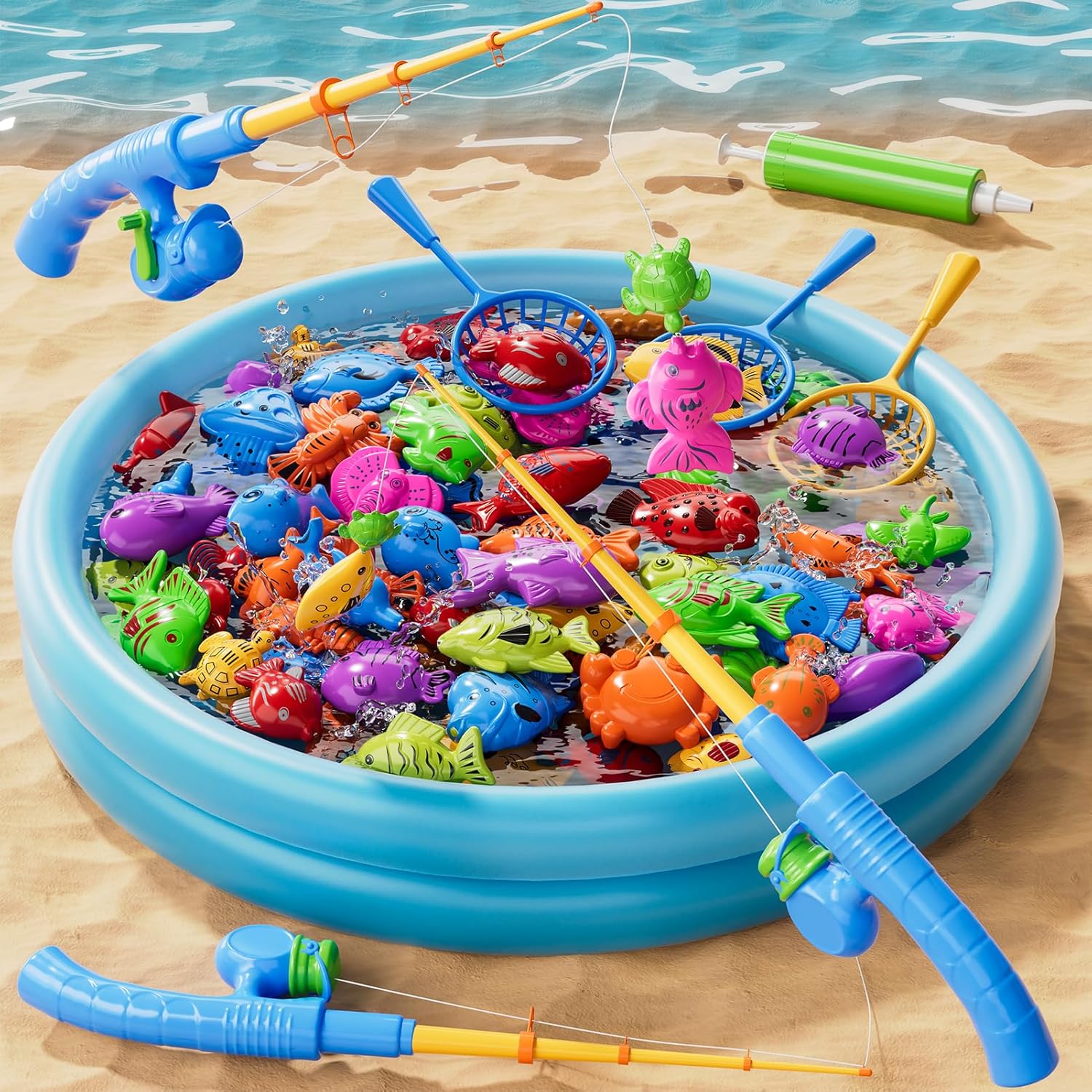 Detalle de Magnetic Fishing Pool Toys Game for Kids – Outdoor Bath & Water Table Set (3–8 Years)