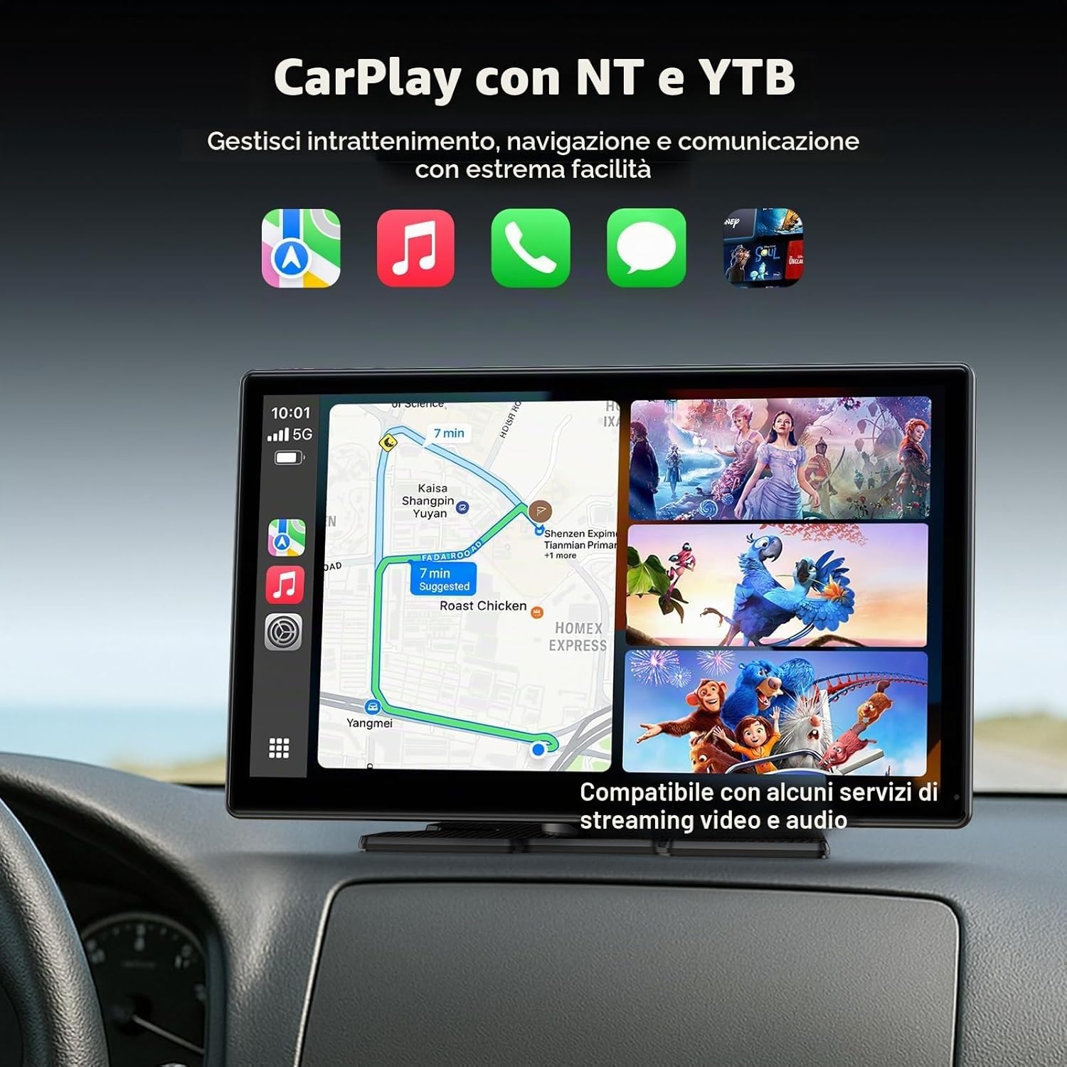 Thumbnail 2 de Volam schermo CarPlay 9 pollici per auto