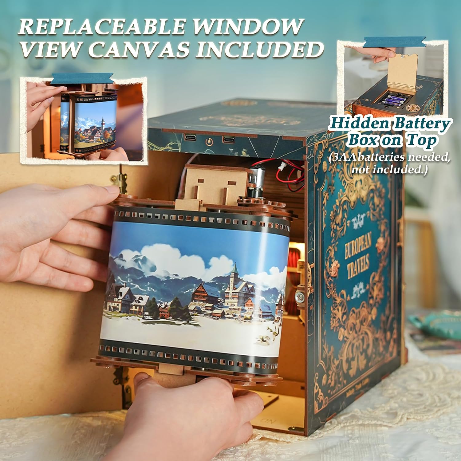 Detalle 2 de Tonecheer Motion Scene Book Nook Kits 8,8"