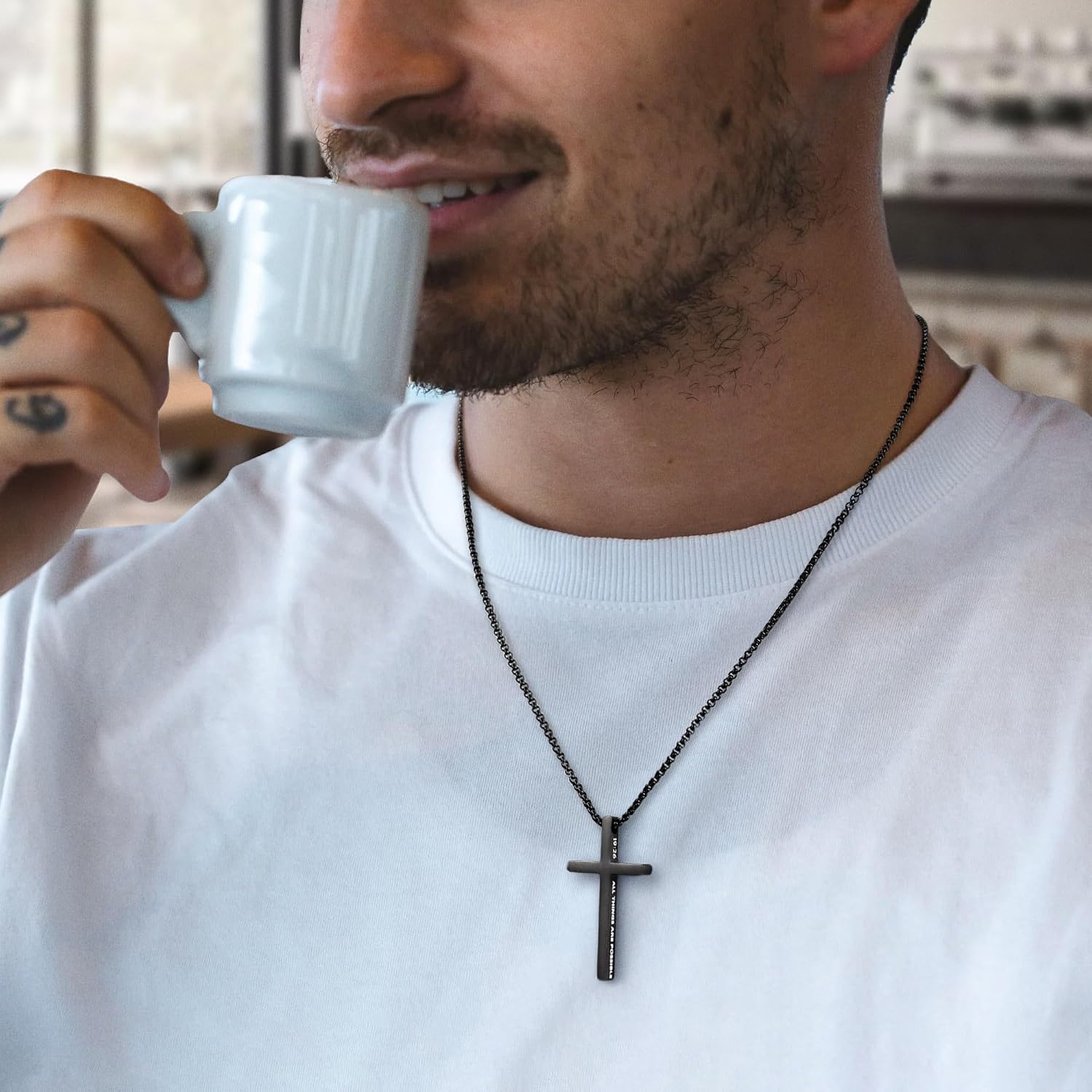 Detalle 1 de Ursteel Cross Necklace 45.6mm