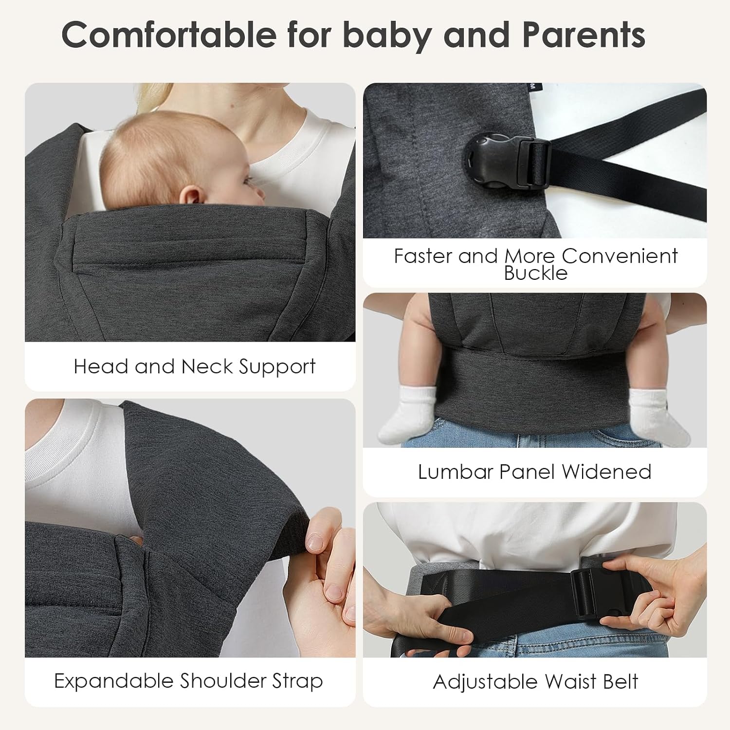 Thumbnail 6 de MISSWISDOM Baby Carrier, 8–30 lb