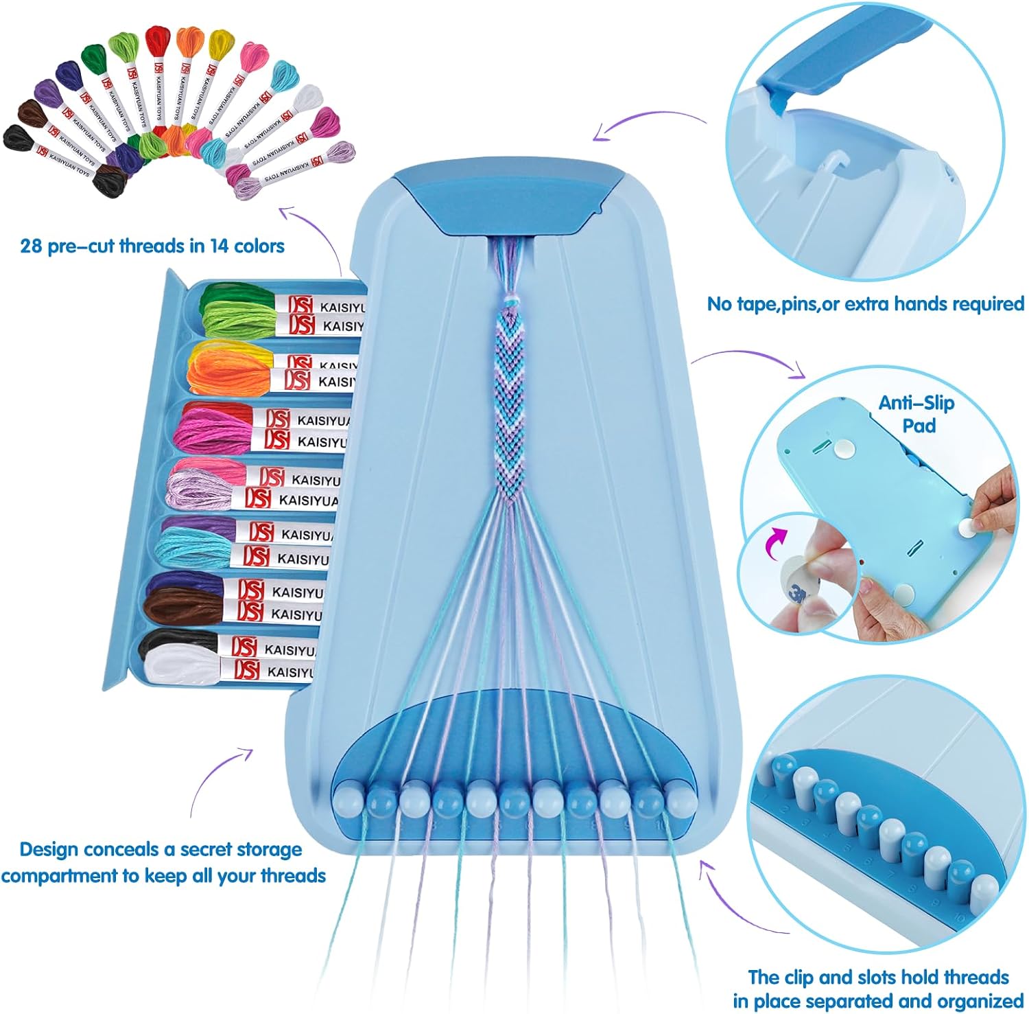Detalle 2 de Arts and Crafts Friendship Bracelet Kit for Kids 8-12