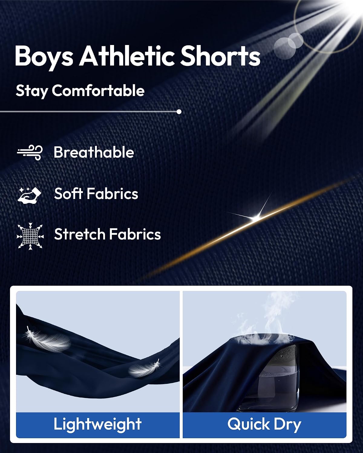 Detalle de BALENNZ Boys’ Basketball Shorts, 5-Pack