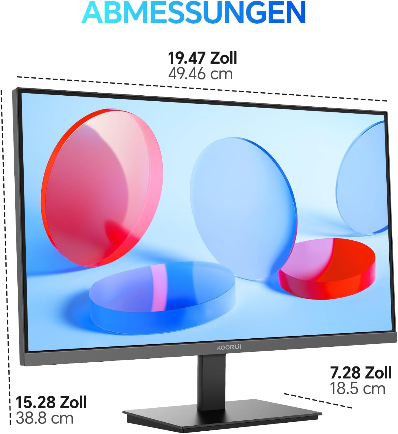 Detalle de KOORUI E2212F 21,45‑Zoll Monitor (FHD, 100 Hz) mit Adaptive Sync und Eye Care
