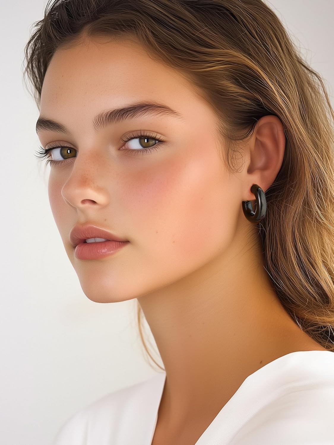 Thumbnail 6 de PROSTEEL Boucles d’oreilles femme en anneaux ouverts noir/plaqué or acier inoxydable 20/30/40/60/80 mm
