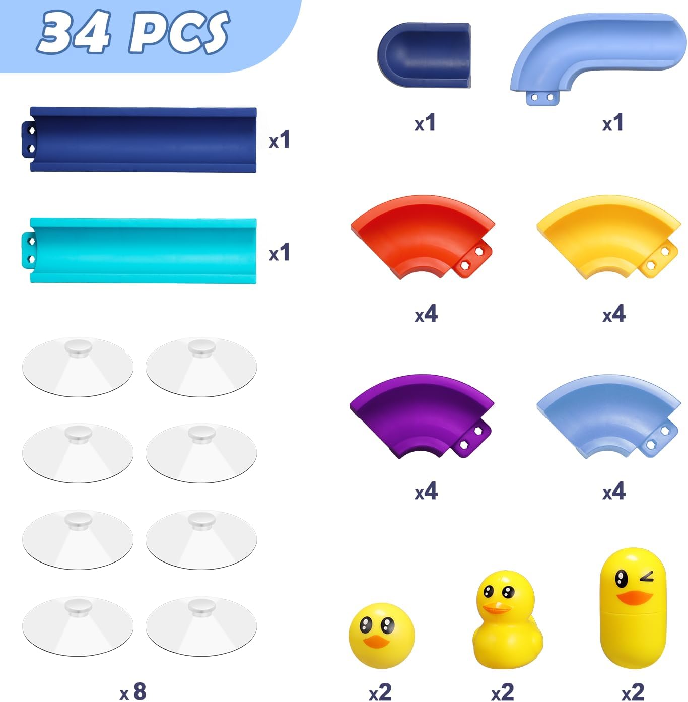 Thumbnail 5 de Kids Bath Toys 34pcs track game