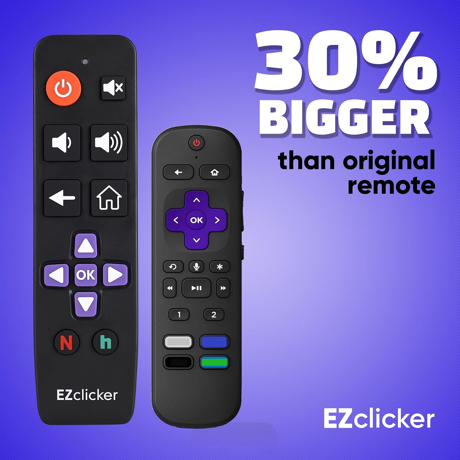 Detalle 1 de Roku Replacement TV Remote Big Button with Easy Use