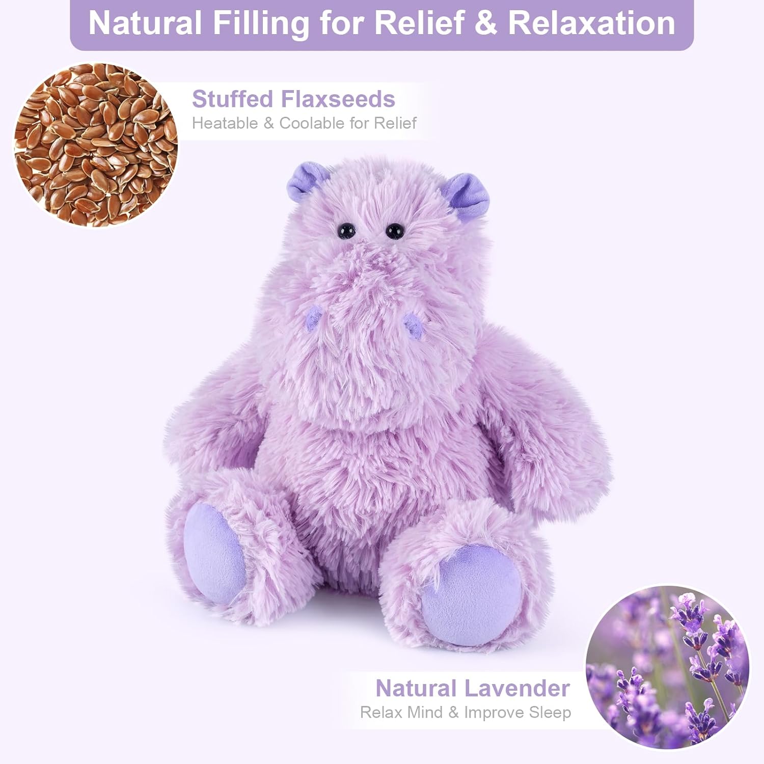 Thumbnail 2 de SuzziPals Warmable Hippo Stuffed Animal Heating Pad