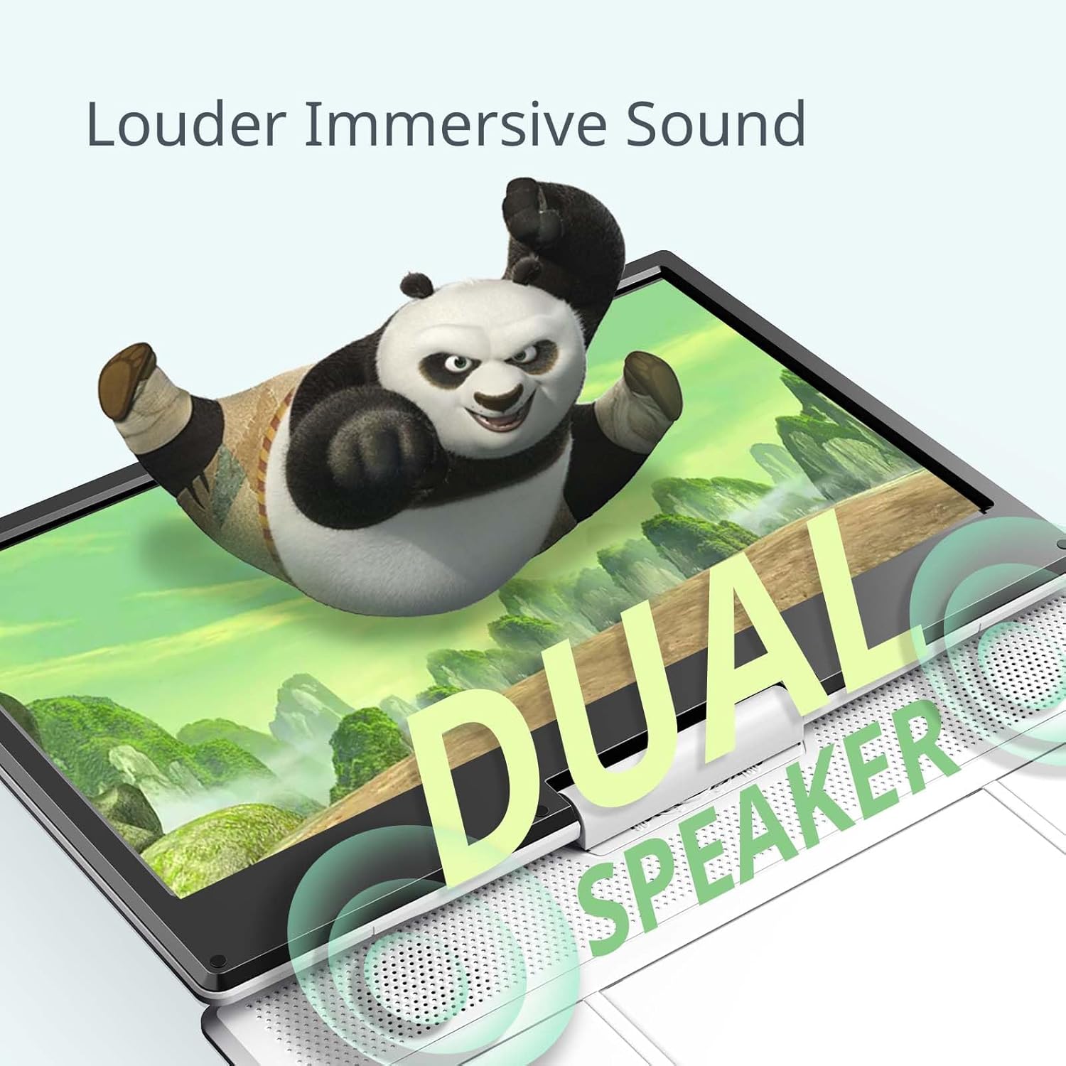 Thumbnail 6 de Yoton 16.9" Portable DVD Player with 14.1" HD Swivel Screen (White) — up to 6 hours playtime