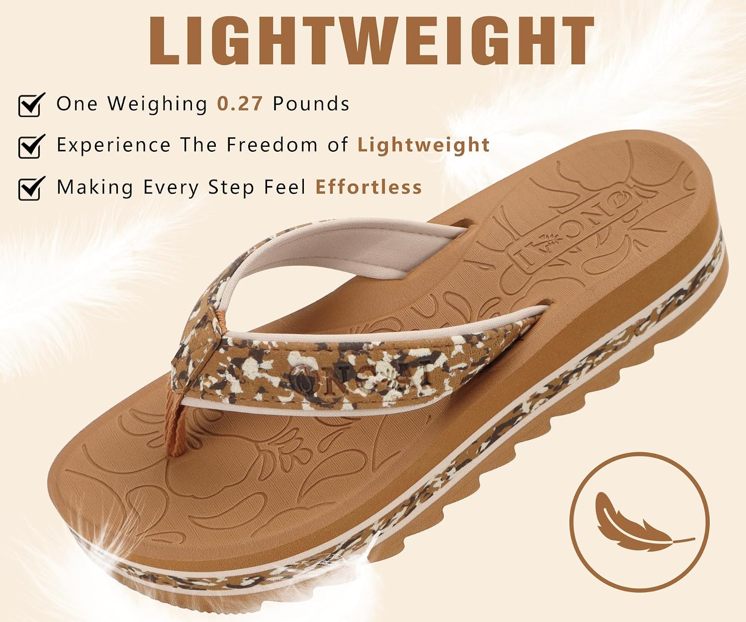 Thumbnail 4 de ONCAI Women's Flip Flops: Fashion Platform Wedge Sandals for Summer Comfort