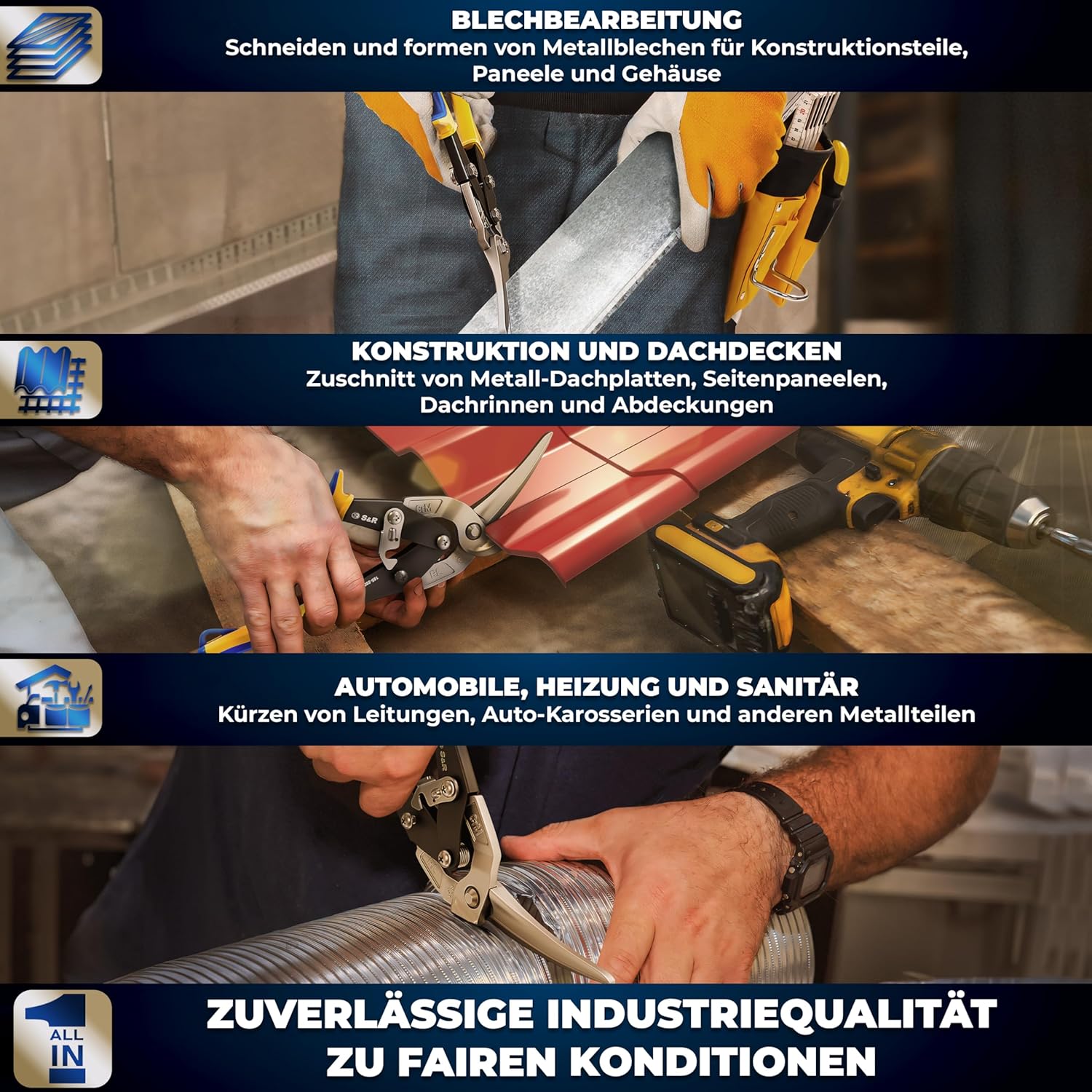Thumbnail 6 de S&R Blechschere Rechtsschnitt 280 mm – Durchlaufblechschere mit CrMo-Stahlklingen, induktionsgehärtet 60–62 HRC