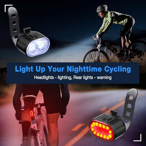 Detalle de Blendura Luces de Bicicleta Delantera y Trasera con 4+6 Modos, USB Recargable e IPX4