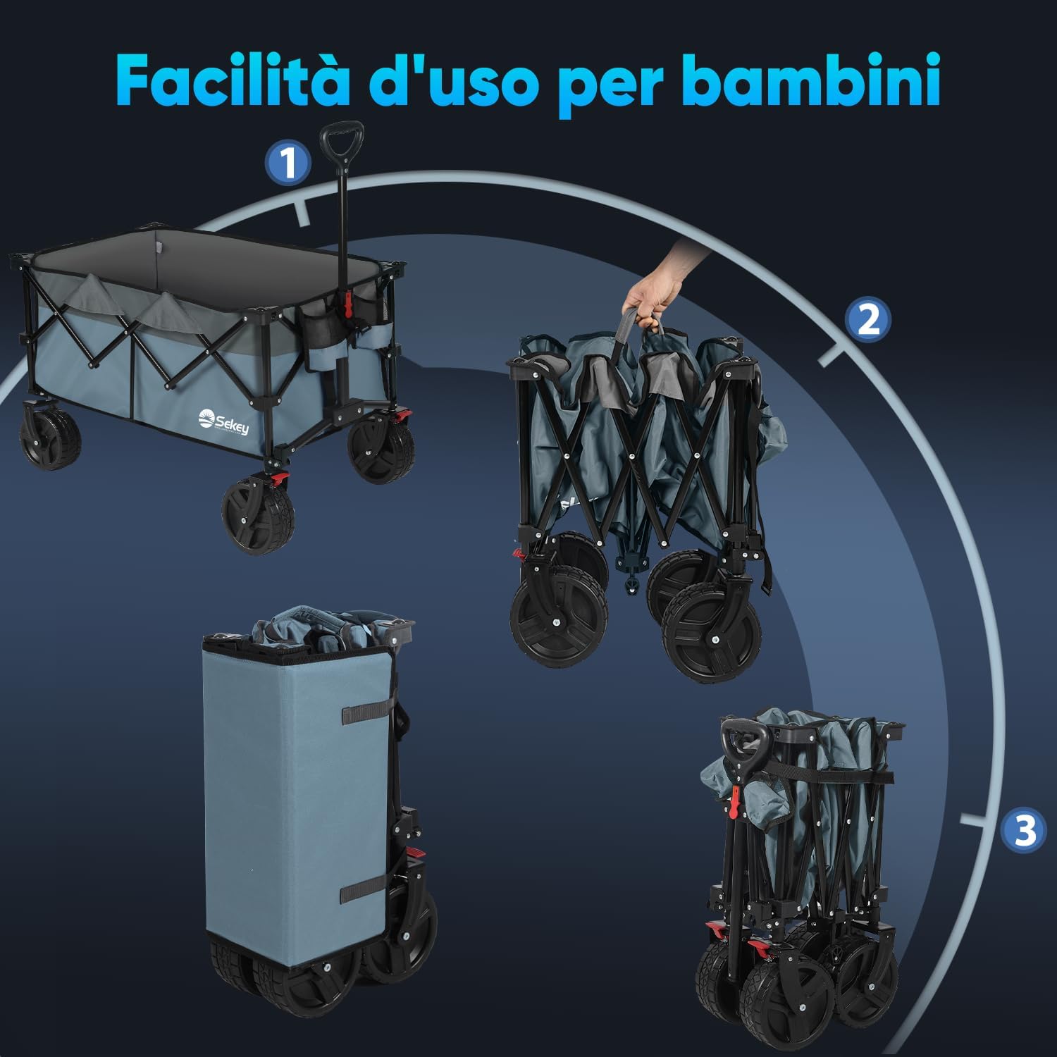 Thumbnail 5 de Sekey XXL Plus Carrello Spiaggia 200L 150kg