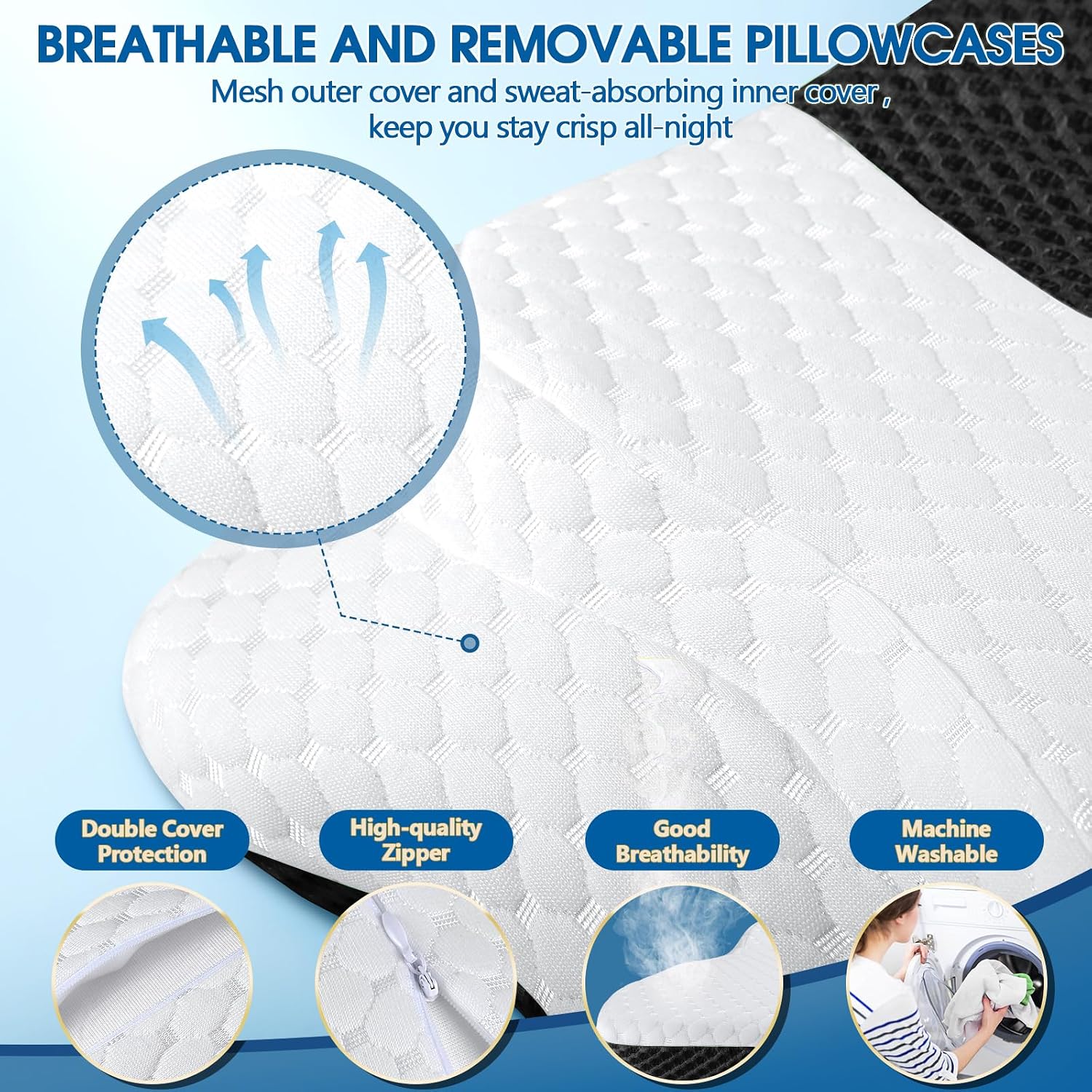 Thumbnail 5 de CHxxy pillow 001 Cervical Memory Foam Pillow, Queen Adjustable Contour