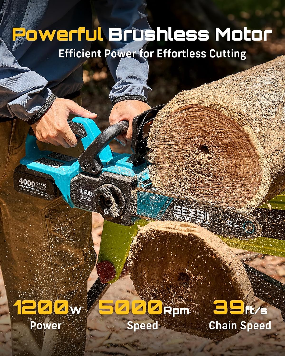 Detalle de SEESII Cordless Chainsaw 12-Inch