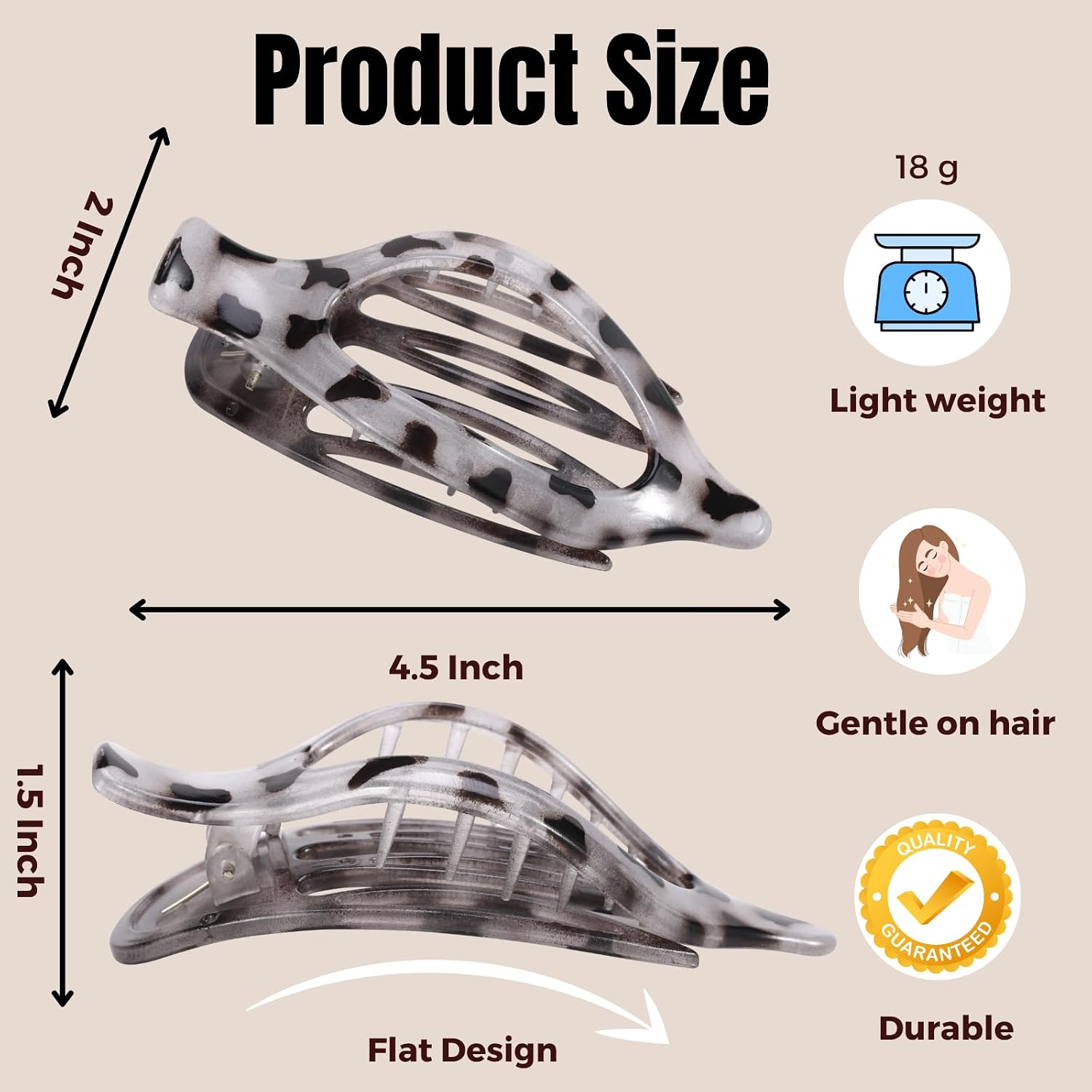 Detalle 2 de Flat Tortoiseshell Hair Clips, 8-Pack