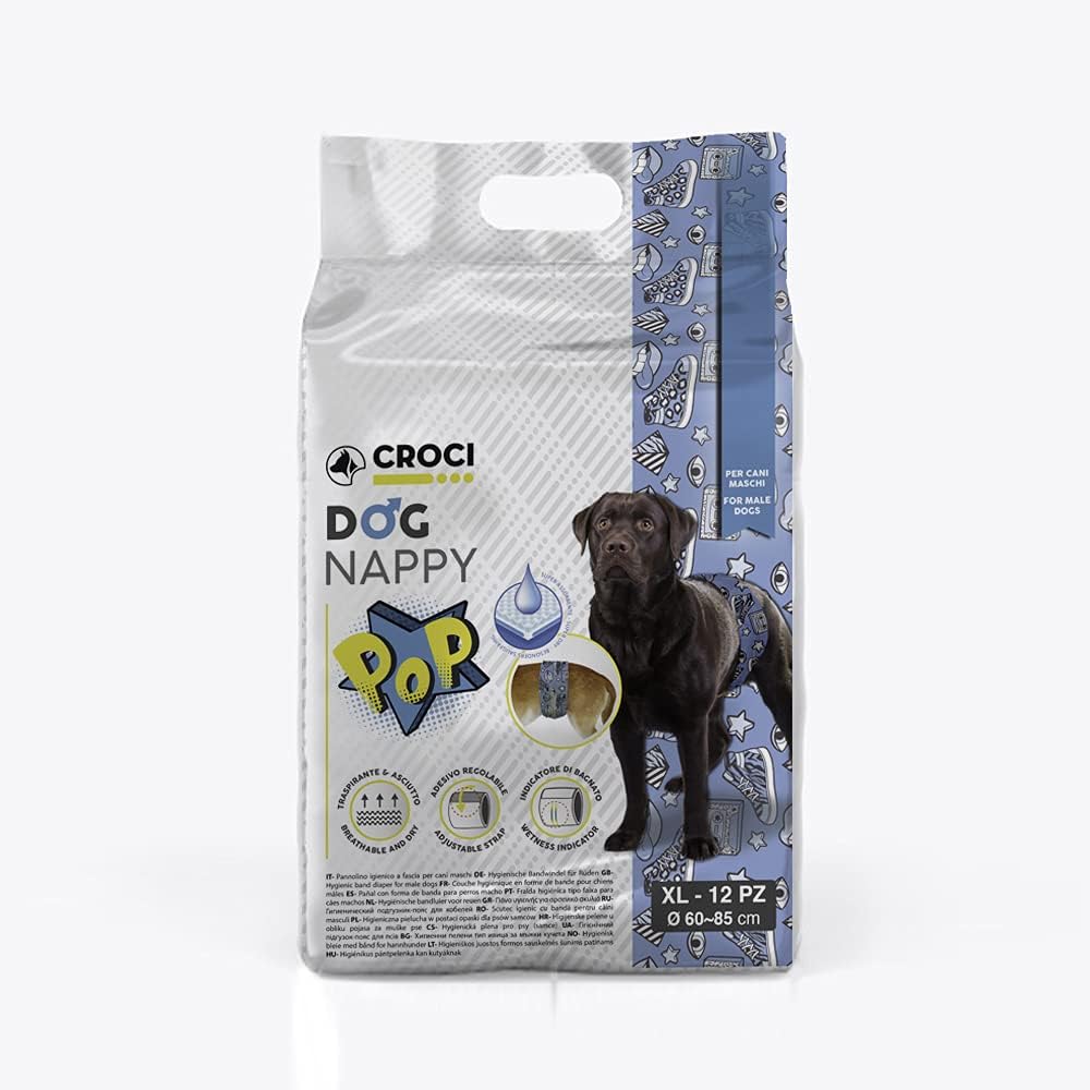 Thumbnail 6 de Croci Dog Nappy – Fascia assorbente per cani maschi taglia M (Ø 40–50 cm), usa e getta, 12 pz