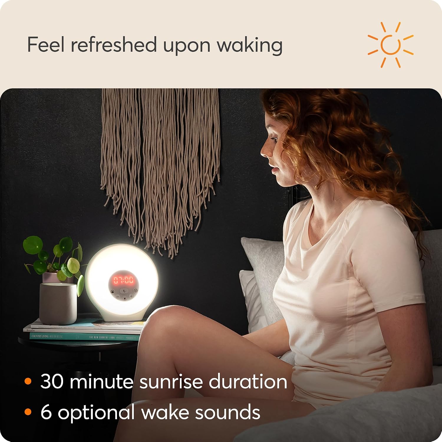 Detalle 2 de Lumie Sunrise Alarm sunrise wake-up alarm with sunset sleep feature, sounds & mood lighting (White)