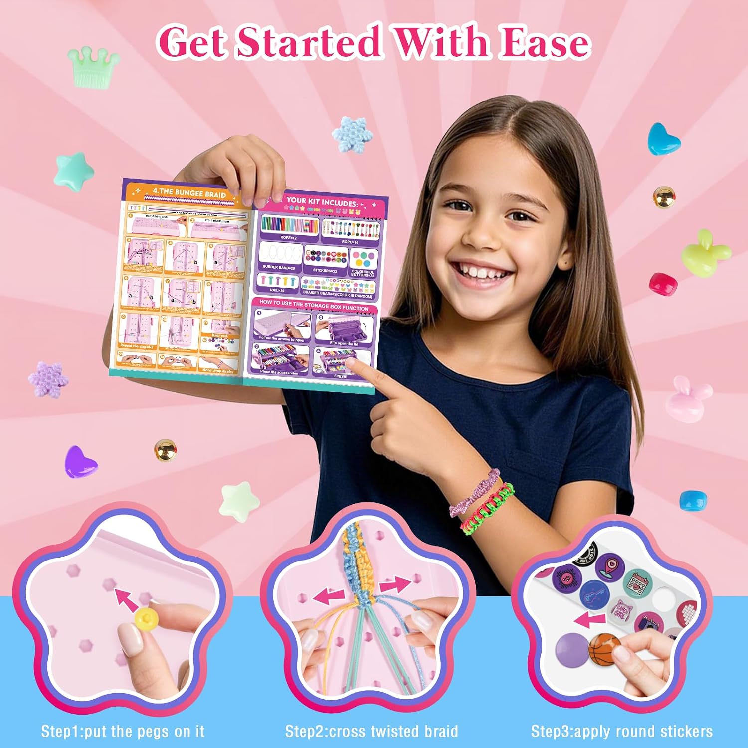 Detalle 1 de TingingYuli Kit de Pulseras de Amistad para Niñas 🎀
