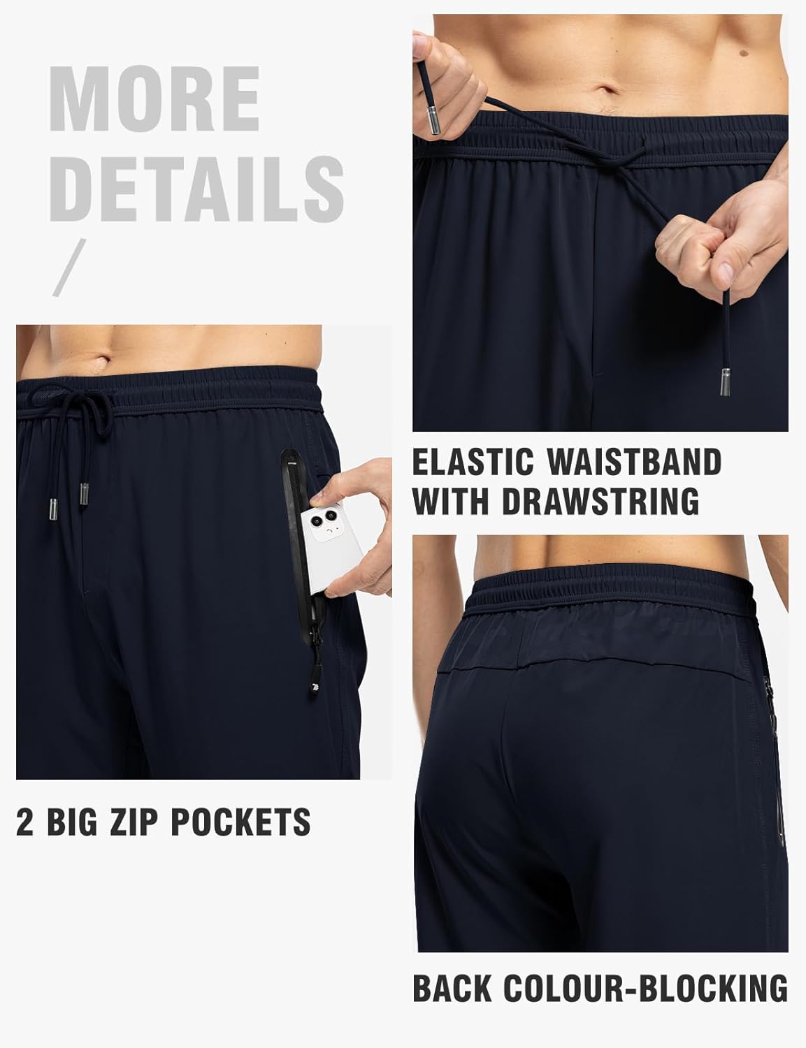 Thumbnail 5 de TBMPOY Men's Lightweight Hiking Travel Pants – Quick-Dry, Elastic Waist, Zipper Pockets