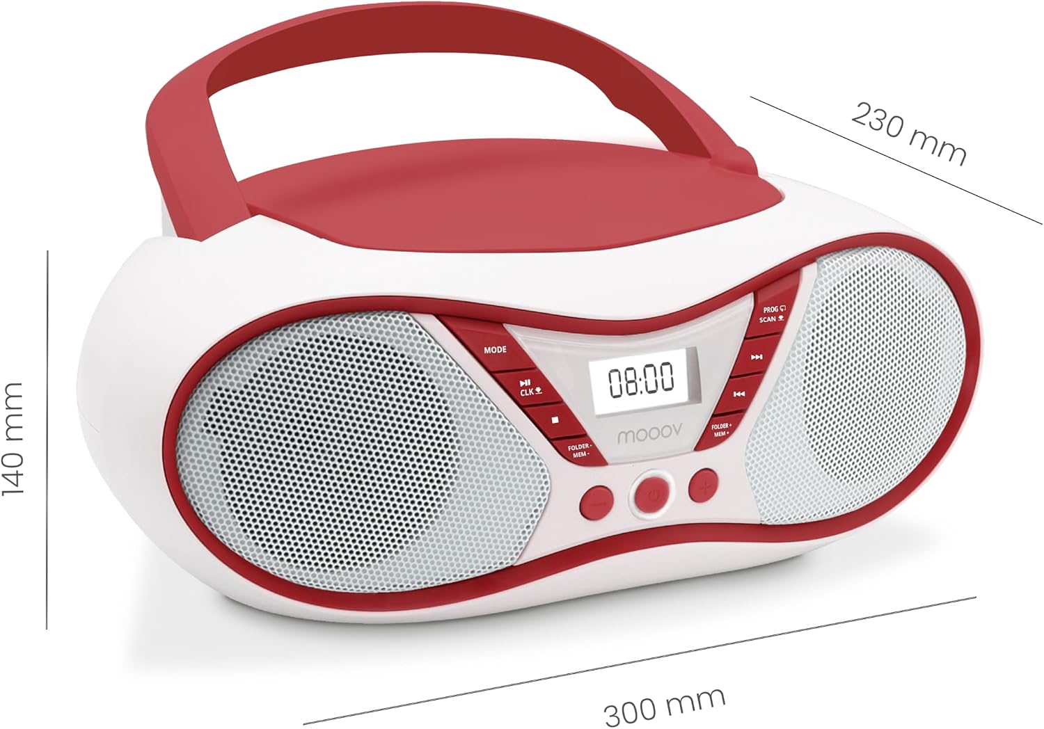 Thumbnail 6 de MOOOV Cherry 477411 – przenośny odtwarzacz CD z radiem FM i stereo 6 W