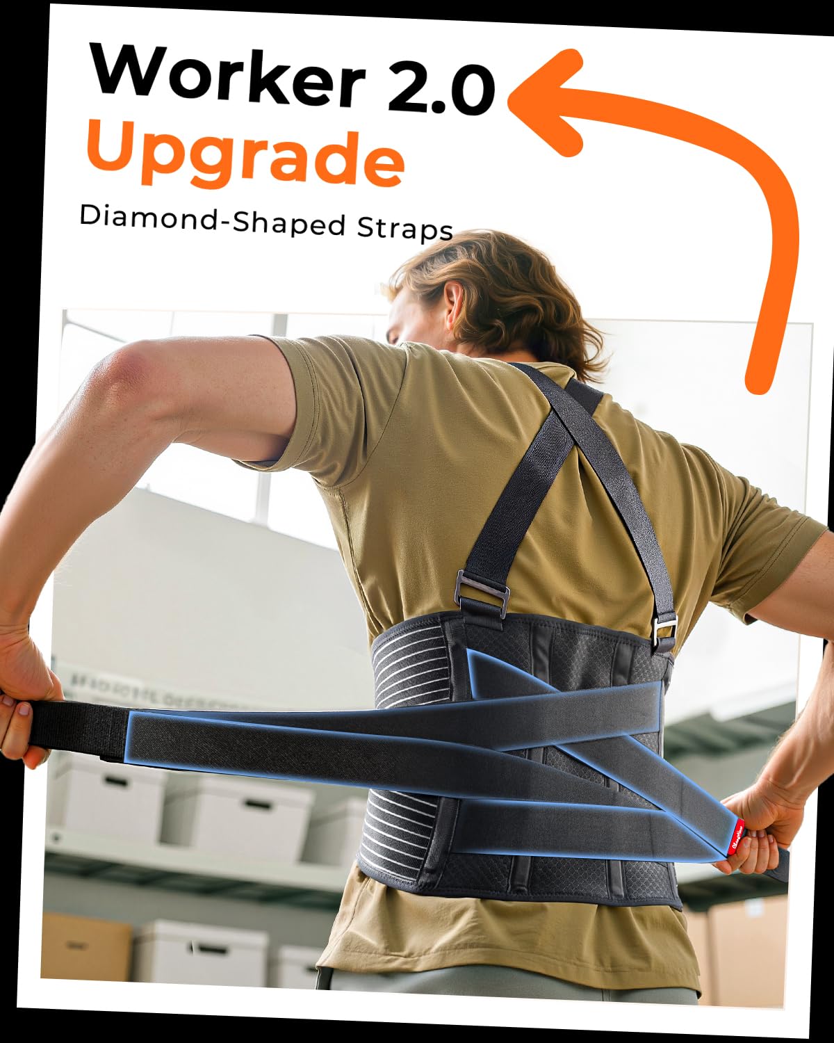 Thumbnail 2 de Ultra Breathable Work Back Brace with Removable Straps — Medical-Grade Support for Lifting and Busy Workdays