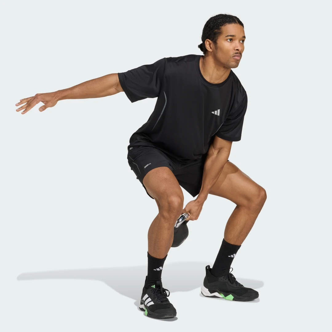 Thumbnail 2 de Pantalón corto Tech Apparel de Adidas — negro, para entrenos y uso diario