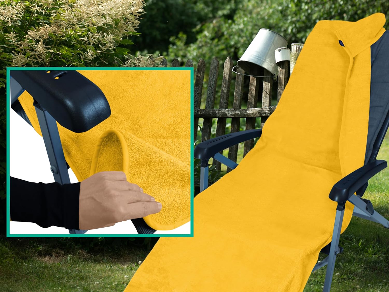 Thumbnail 6 de Marie’s Home Fodera in spugna per sedia da giardino e sdraio 70 x 200 cm – morbidezza estiva in 8 colori