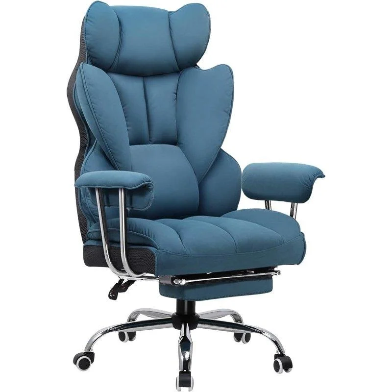 Detalle de Silla Gaming GTPLAYER Ergónomica con Reposapiés Telescópico Azul (180 kg) – confort para largas sesiones