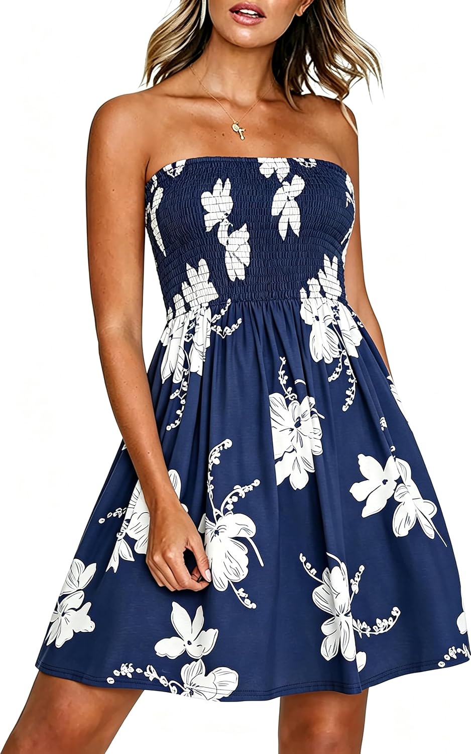 Detalle de CHICALLURE Women's Strapless Summer Sundress, Boho Beach Style