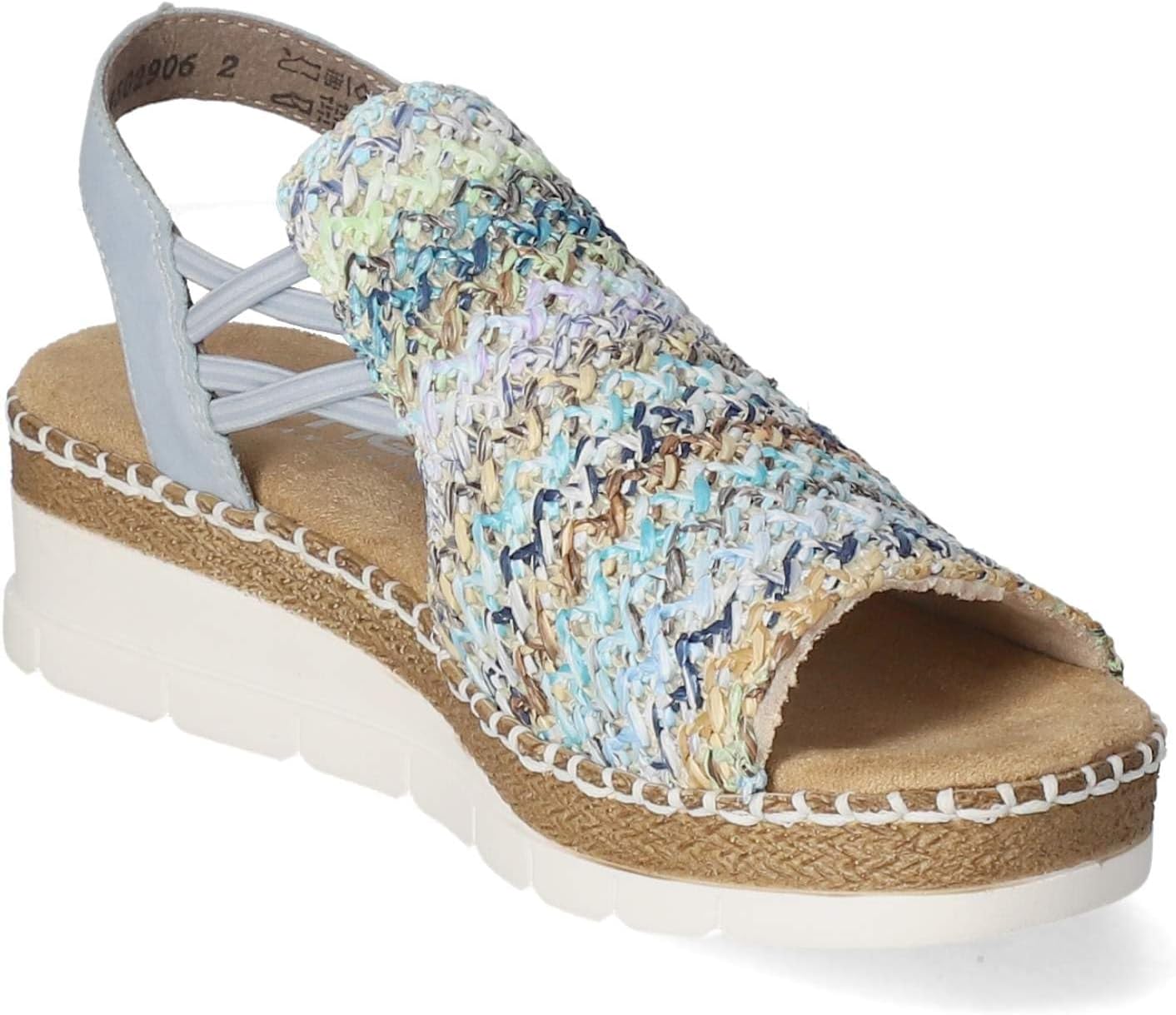 Thumbnail 5 de Rieker V1241-90 Damen Sandale Textil/Synthetik Beige – Bequeme Sandalette mit weicher Decksohle
