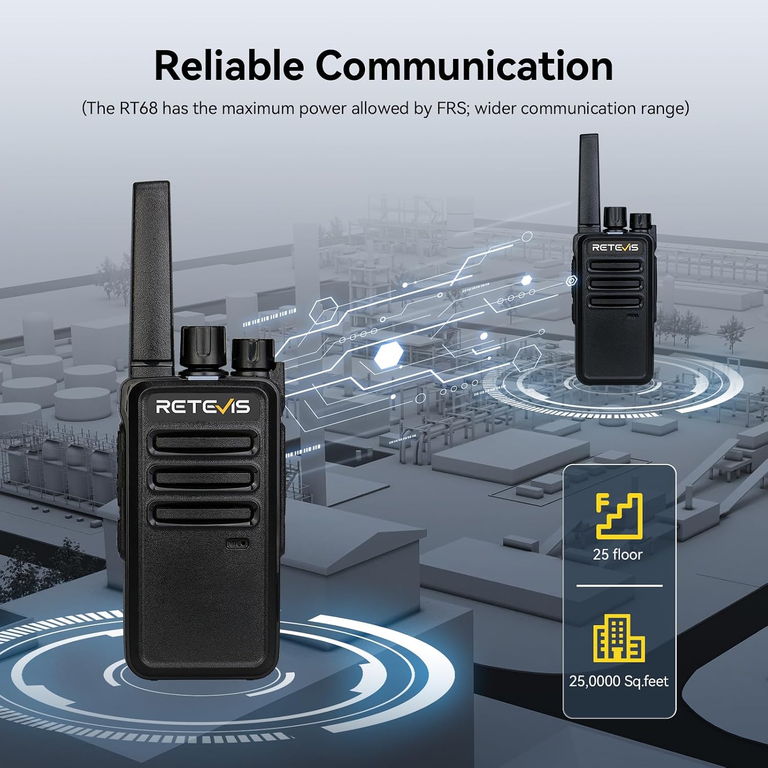 Detalle de Retevis RT68 Two Way Radio Long Range Walkie Talkies (10 Pack)