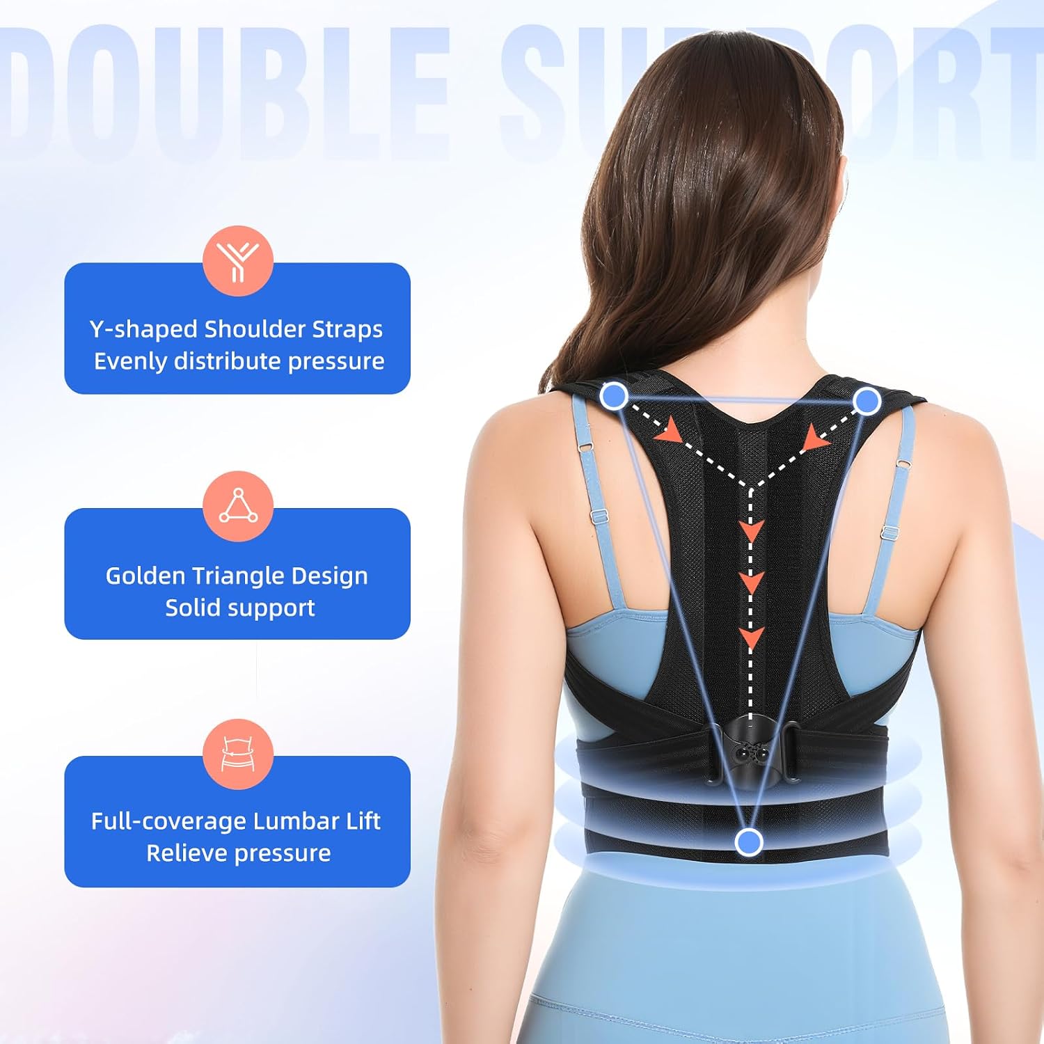 Thumbnail 6 de babaka AP1 Posture Corrector, Medium Black Adjustable Back Brace