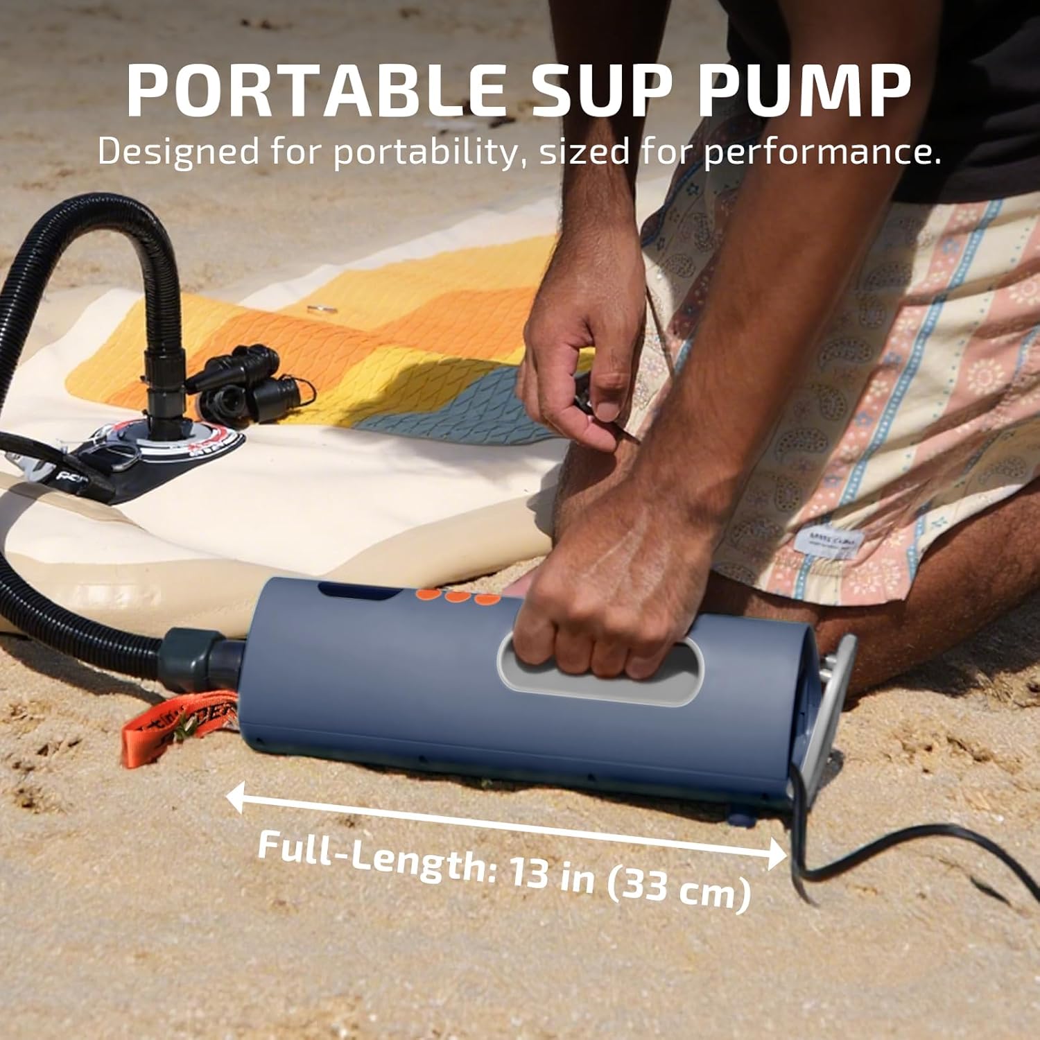 Detalle de Swonder Seafalcon Paddle Board Pump – High-Pressure Electric Air Pump with Auto Shut-Off (Smokey Azurite)