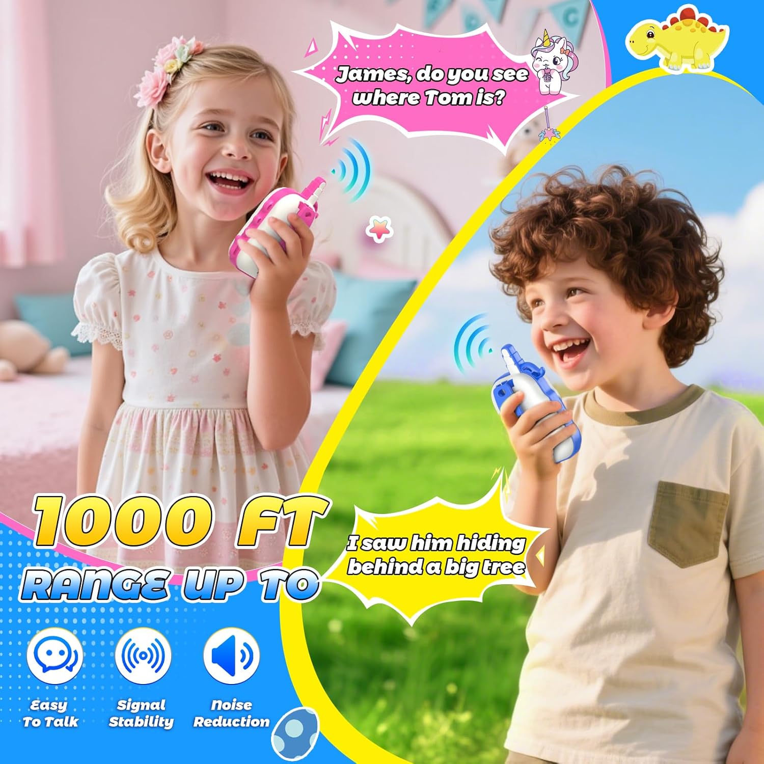 Detalle de Walkie Talkie bambini iKidiki 3–8 anni: senza schermo, ricaricabile e portatile