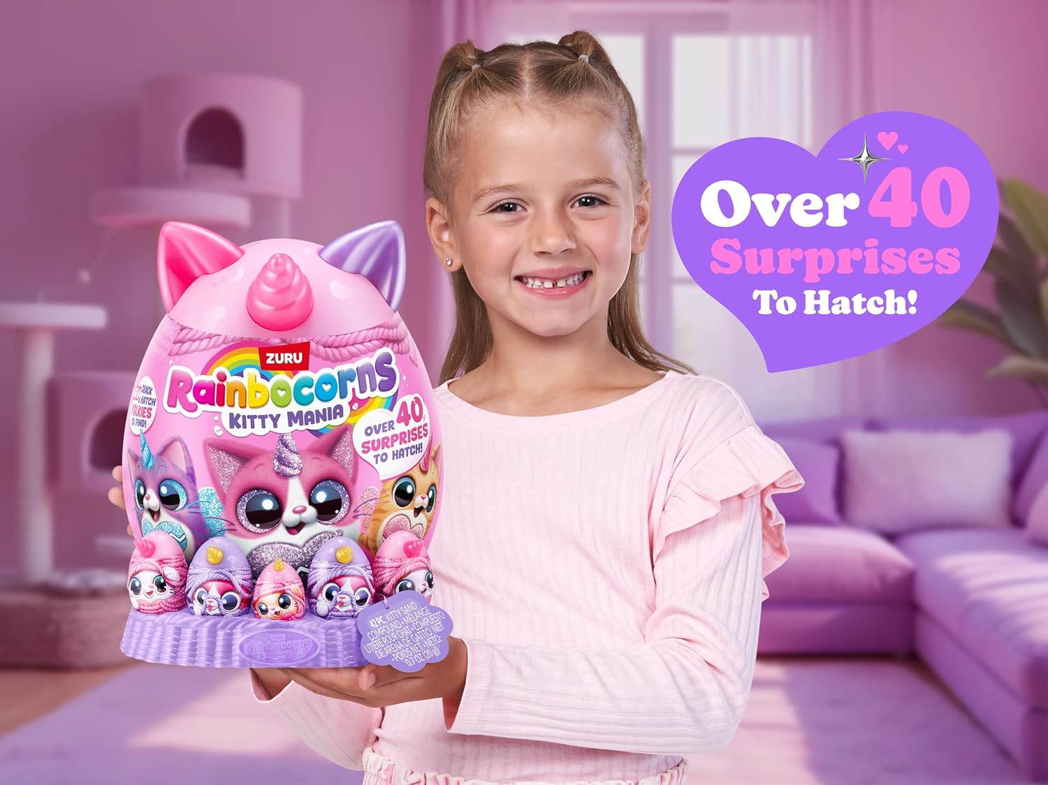 Thumbnail 4 de Rainbocorns Kitty Mania Orange Cat (POUNCEKIN) by ZURU plush toy