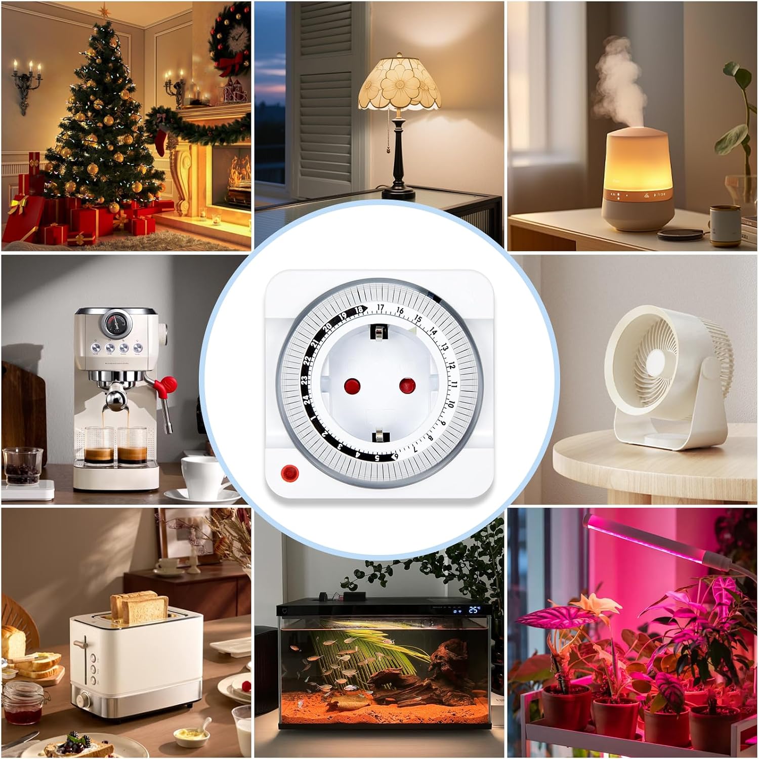 Thumbnail 6 de Mechanische Zeitschaltuhr Steckdose (2er-Set) mit 24-Stunden-Programm, 96 Segmenten à 15 Minuten