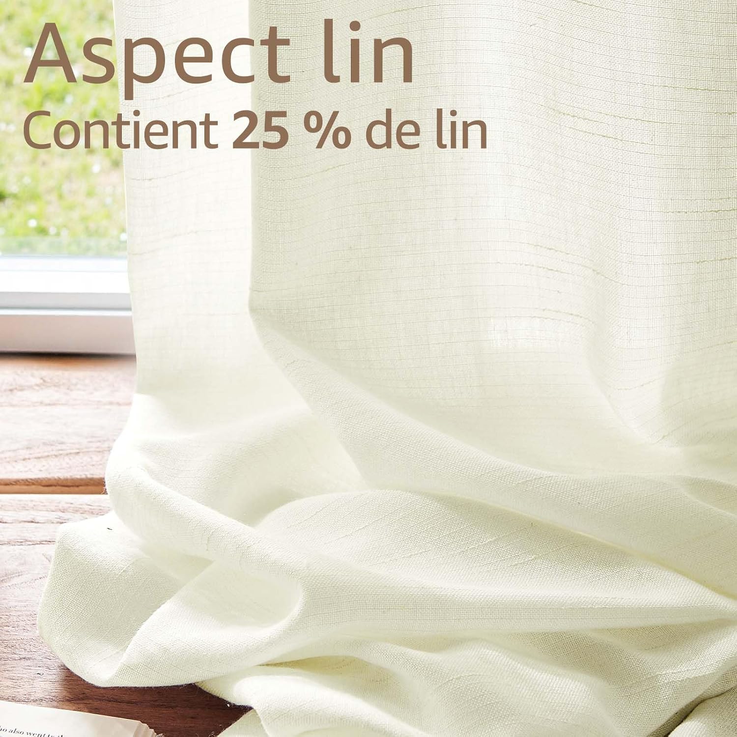 Detalle 2 de TOPICK rideaux cuisine brise bise 65 x 60