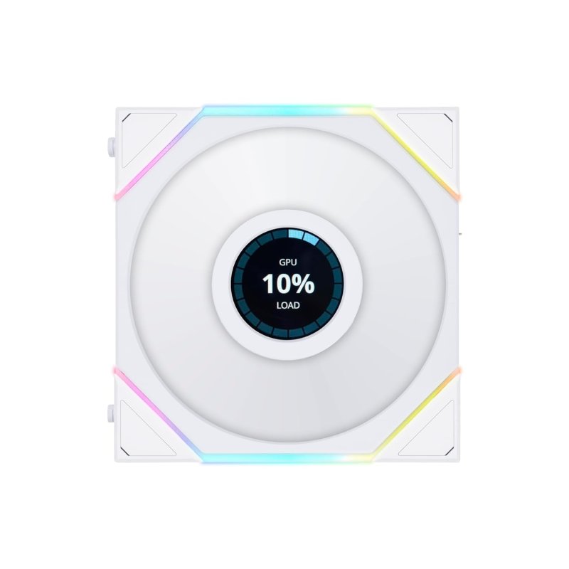 Detalle de Lian-Li Triple Pack UNI FAN TL LCD 120 mm Blanco: ventiladores con pantalla LCD personalizable