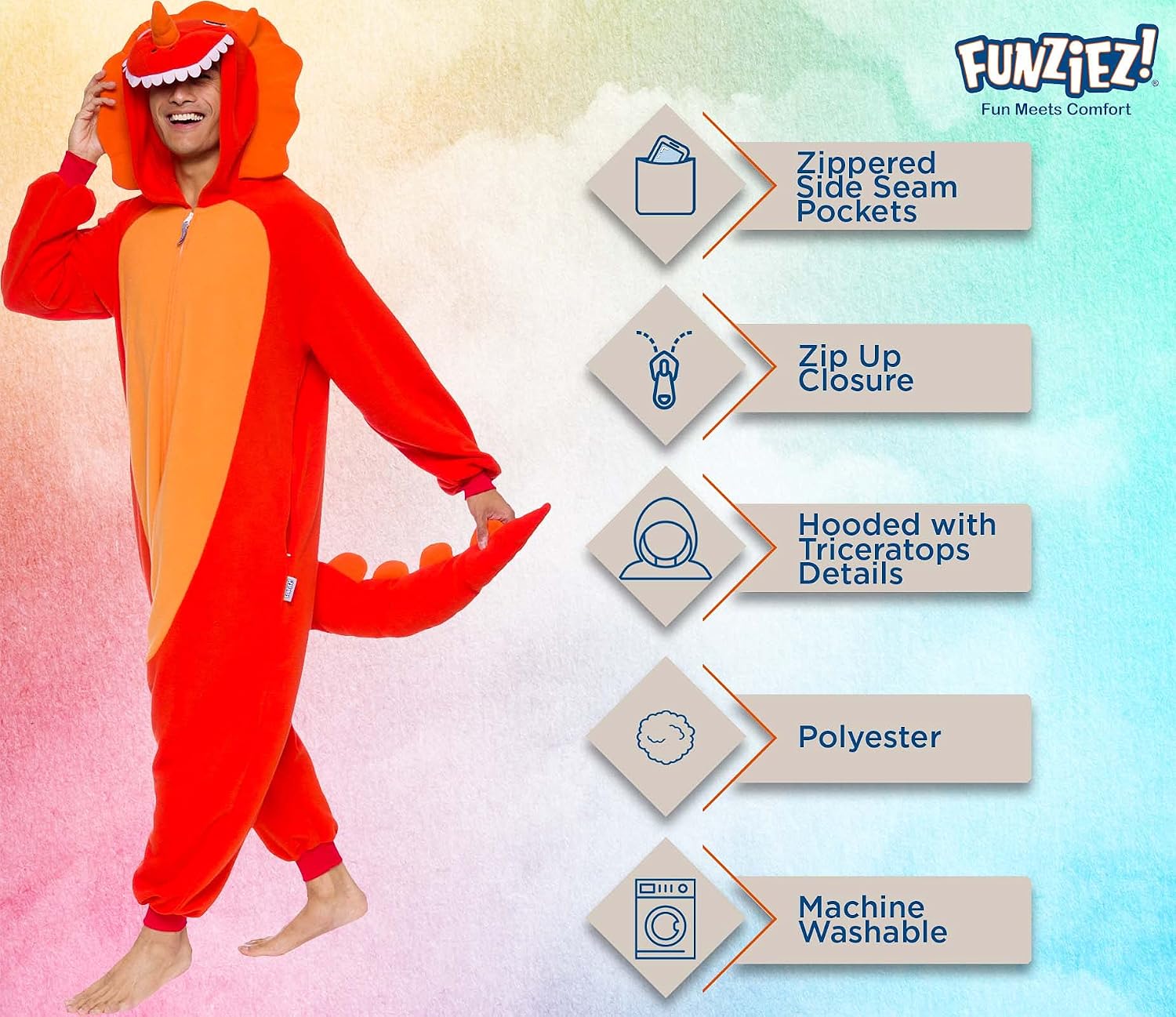 Detalle de Funziez! Adult Animal Onesie Costume with Pockets for Cosplay and Halloween