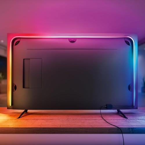 Detalle de Philips Hue Lightstrip Play Gradient pour TV 65 pouces – Ambilight synchronisé et compatibilité maison connectée