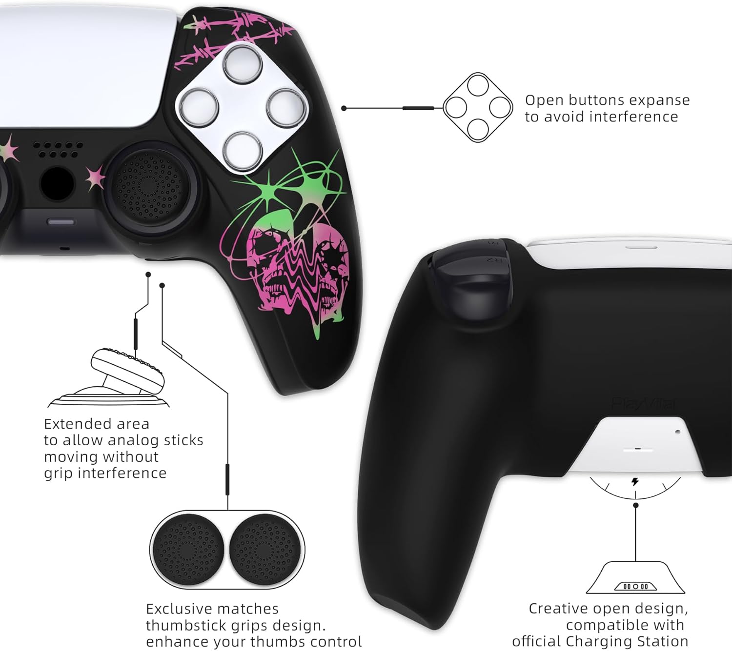 Thumbnail 3 de playvital Dockable Silicone Cover for PS5 Controller