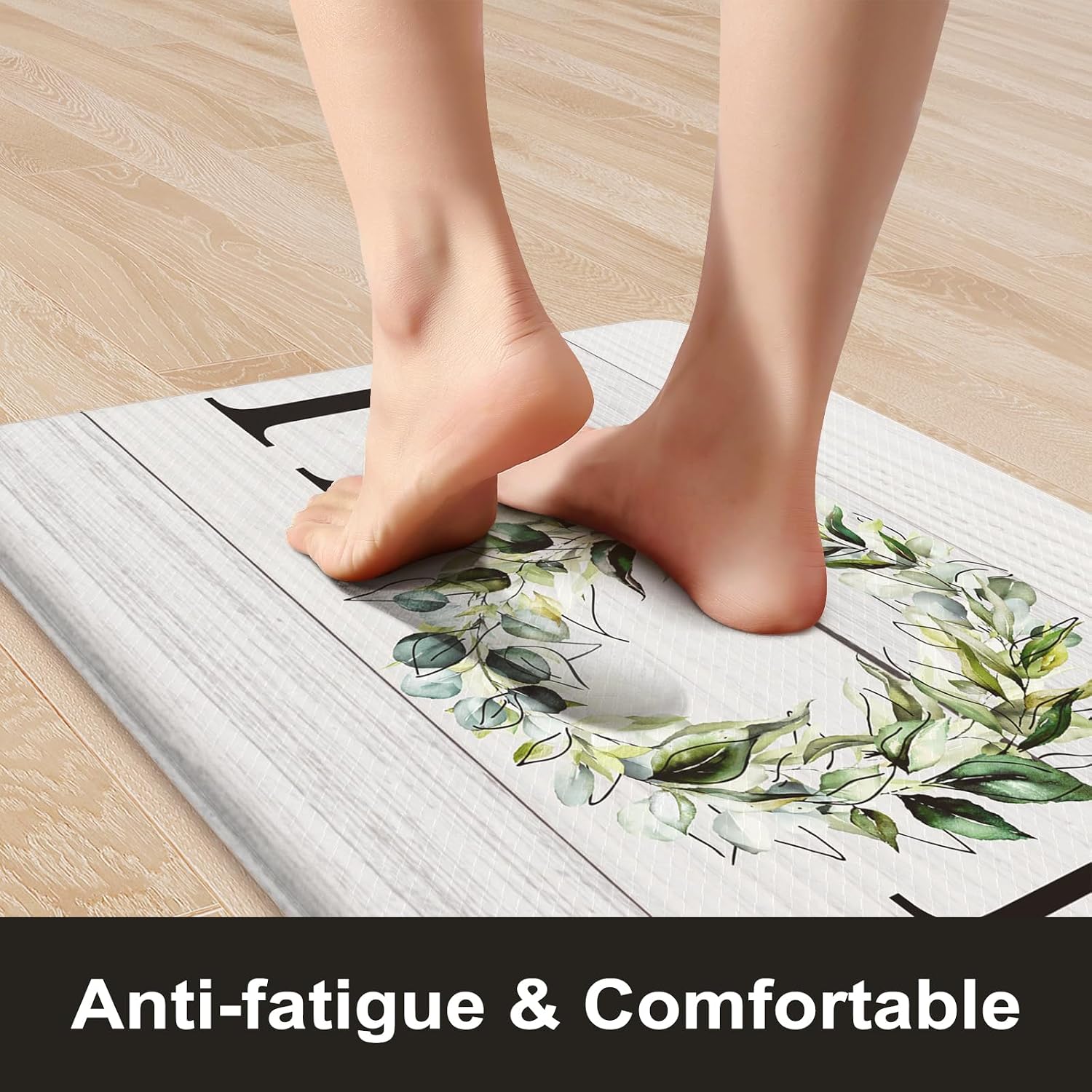 Detalle 2 de KIMODE Farmhouse Kitchen Mat 2-Pack (Anti-Fatigue, Non-Skid, Waterproof)